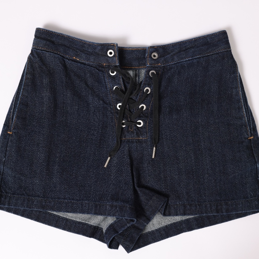 Rag and Bone lace up denim shorts size 24